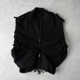 コムデギャルソン 1990年製 変形 ジッパー ベスト レディース ブラック