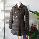 バーバリー 金ボタン ダウンジャケット ダウンコート ブラウン