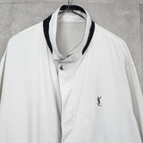 イヴ サンローラン ヴィンテージ YSLロゴ ブルゾン ジャケット ホワイト / ネイビー