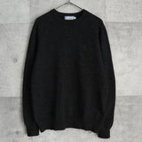 イヴサンローラン ヴィンテージ YSLロゴ ウール ニット チャコールグレー