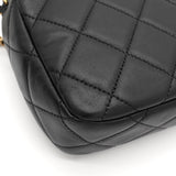 シャネル マトラッセ カーフスキン フリンジチェーン ショルダーバッグ ブラック 箱付き