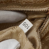 プラダ ロゴ パンチングレザー ハンドバッグ ベージュ