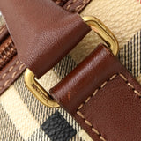 バーバリー ノバチェック PVC / レザー ミニボストンバッグ ハンドバッグ ベージュ レディース