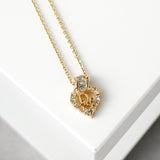 クリスチャン ディオール ヴィンテージ Diorロゴ ハート ラインストーン ネックレス GP ゴールド レディース