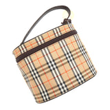 バーバリー ノバチェック キャンバス / レザー バニティバッグ ベージュ レディース