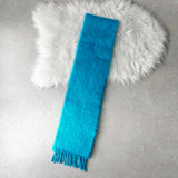 ロエベ アナグラム レザーパッチ モヘア マフラー ブルー