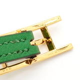 エルメス アピ3 レザー ブレスレット GP グリーン □R刻