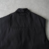 イヴ サンローラン ヴィンテージ リバーシブル YSLロゴ 刺繍 チェック柄 中綿ベスト ブラック / グレー