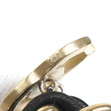 シャネル ココマーク レザー 2連チェーン ブレスレット ブラック / GP