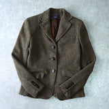 ポロ ラルフローレン シングル ツイード テーラードジャケット ブラウン レディース