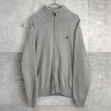 ポロ ラルフローレン ポニーロゴ ドライバーズニット グレー