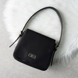 バレンシアガ BBロゴ ナイロン / レザー ワンショルダーバッグ ハンドバッグ ブラック