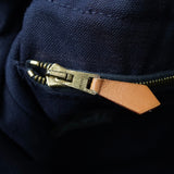 エルメス フールトゥMM キャンバス ハンドバッグ ネイビー / ブラウン