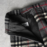 バーバリー ノバチェック ウール タイト スカート グレー