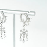 ディオール ロゴ ラインストーン スノー クリスタル ピアス シルバー