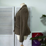 ポロ ラルフローレン シングル ツイード テーラードジャケット ブラウン レディース