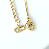 クリスチャン ディオール Diorロゴ オーバル ラインストーン ネックレス GPゴールド