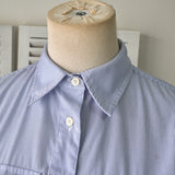 ローレン ラルフローレン ストライプ柄 ロング丈 シャツワンピース ブルー