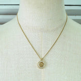 クリスチャン ディオール Diorロゴ オーバル ラインストーン ネックレス GPゴールド