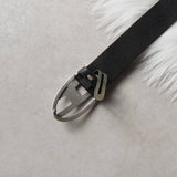 ディーゼル ロゴ レザー ベルト 80 / 32 ブラック / シルバー