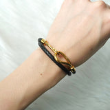 エルメス レザー ジャンボ チョーカー ブレスレット ブラック