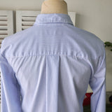 ローレン ラルフローレン ストライプ柄 ロング丈 シャツワンピース ブルー