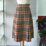 バーバリー ノバチェック ウール プリーツスカート ベージュ