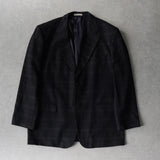 ジバンシィ 4Gロゴ ボタン チェック柄 ウール テーラードジャケット ブラック