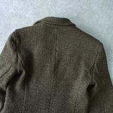 ポロ ラルフローレン シングル ツイード テーラードジャケット ブラウン レディース