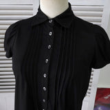 バーバリー ロゴ パフスリーブ Aライン 半袖ワンピース ブラック レディース - NEWSED