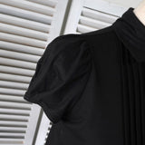 バーバリー ロゴ パフスリーブ Aライン 半袖ワンピース ブラック レディース - NEWSED