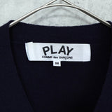 プレイ コムデギャルソン カーディガン ロゴパッチ ネイビー AD2023 - NEWSED