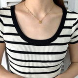 Anagram Padlock Motif Gold Necklace - NEWSED