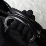 バレンシアガ BBロゴ キャンバス / レザー ハンドバッグ ブラック - NEWSED