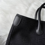 バレンシアガ BBロゴ キャンバス / レザー ハンドバッグ ブラック - NEWSED