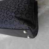 セリーヌ Cマカダム トリオンフ ハンドバッグ キャンバス/レザー ブラック 黒 - NEWSED