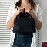 セリーヌ Cマカダム トリオンフ ハンドバッグ キャンバス/レザー ブラック 黒 - NEWSED