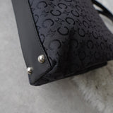 セリーヌ Cマカダム トリオンフ ハンドバッグ キャンバス/レザー ブラック 黒 - NEWSED