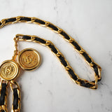 シャネル ヴィンテージ CAMBON カンボン チェーンベルト ブラック 箱付き - NEWSED