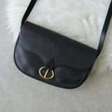 クリスチャン ディオール CDロゴ ゴールド金具 レザー ショルダーバッグ ネイビー - NEWSED