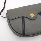 クリスチャン ディオール ヴィンテージ CDロゴ レザー ショルダーバッグ マットグレー - NEWSED