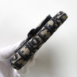 ディオール CDロ トロッター キャンバス/レザー 二つ折り財布 ブルー 未使用品 - NEWSED