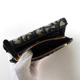 ディオール CDロ トロッター キャンバス/レザー 二つ折り財布 ブルー 未使用品 - NEWSED