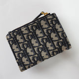 ディオール CDロ トロッター キャンバス/レザー 二つ折り財布 ブルー 未使用品 - NEWSED