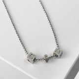 クリスチャン ディオール CDロゴ キューブ シルバー ネックレス - NEWSED