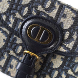 ディオール CDロ トロッター キャンバス/レザー 二つ折り財布 ブルー 未使用品 - NEWSED