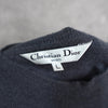Christian Dior Vintage CD SPORTS Embroidered Mock Neck Knit for Women, Grey