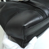 プラダ トライアングルロゴ テスート ポコノ ナイロン レザー トートバッグ ブラック