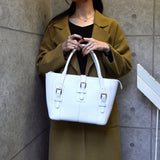 ロエベ レザー トートバッグ ホワイト