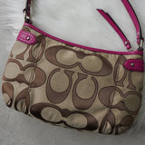 コーチ シグネチャー キャンバス ハンドバッグ ワンショルダーバッグ ベージュ / ピンク F24063 - NEWSED